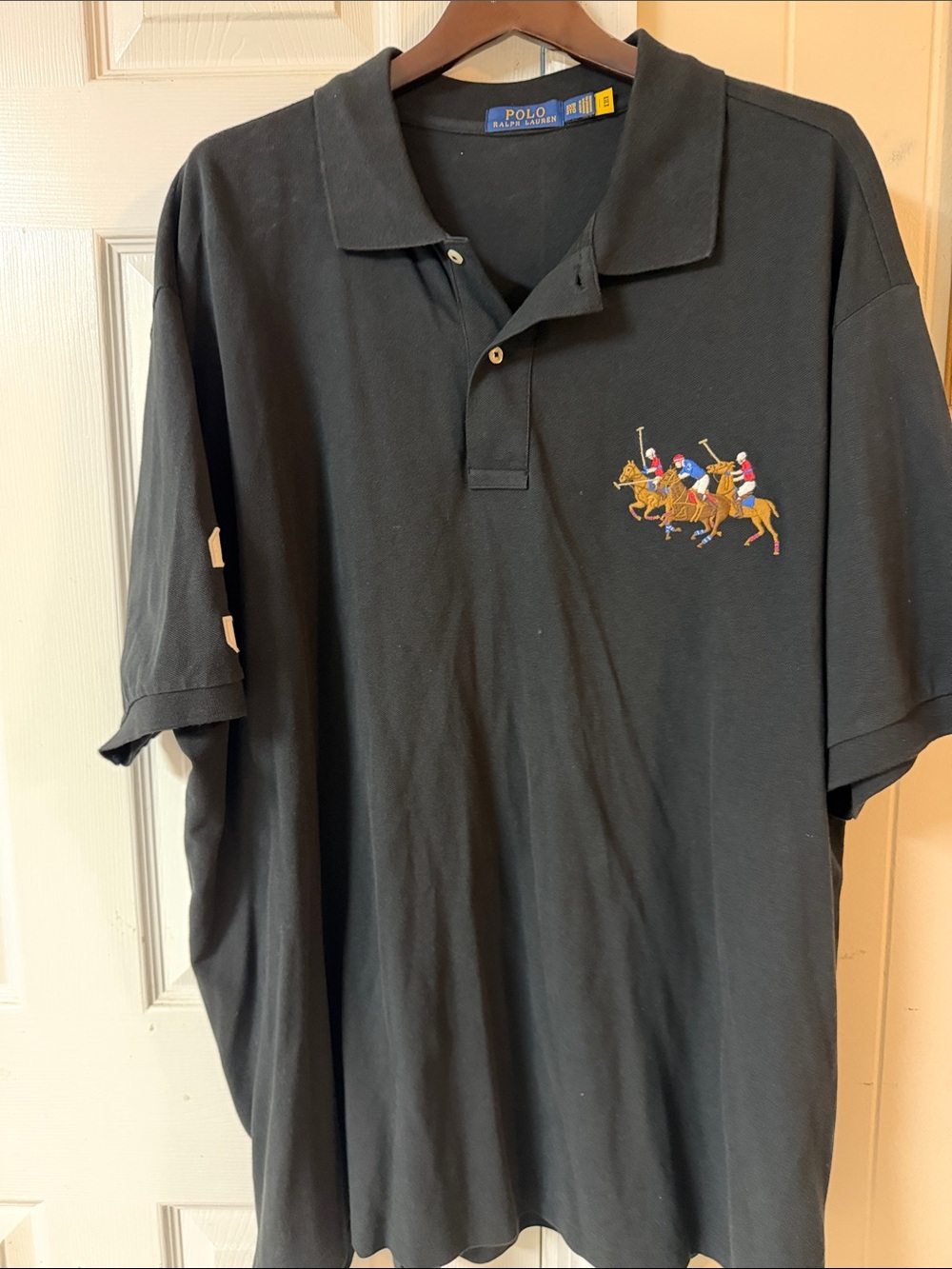 Polo by Ralph Lauren Men’s Black Polo Shirt with Embroidered Polo Players